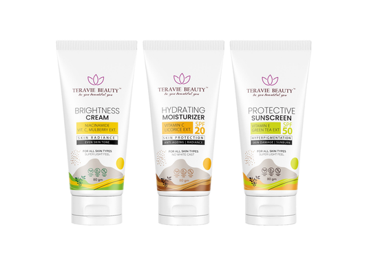 Brightness Cream + Hydrating Moisturizer + Protective Sunscreen Combo