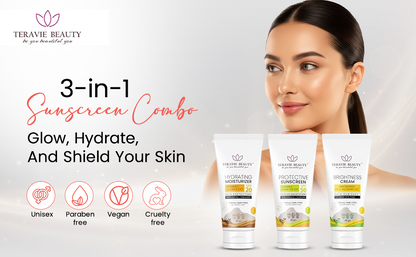 Brightness Cream + Hydrating Moisturizer + Protective Sunscreen Combo